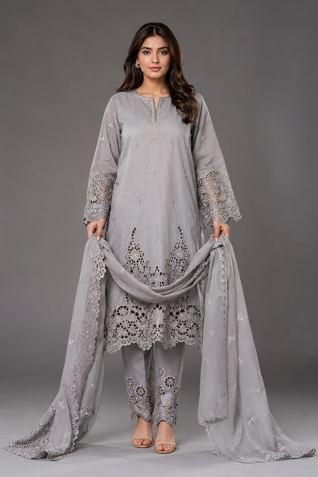 KOREAN SILK CUT WORK DESIGN