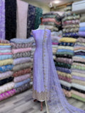 Lining Heavy Border Satin Silk 3PC Suit